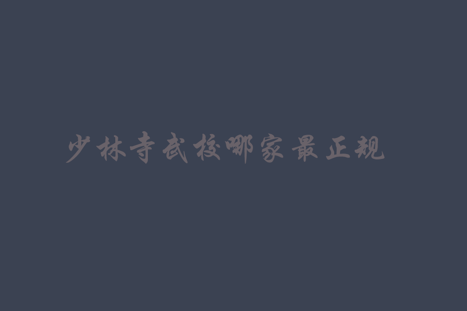 河南少林寺武校哪家最正规